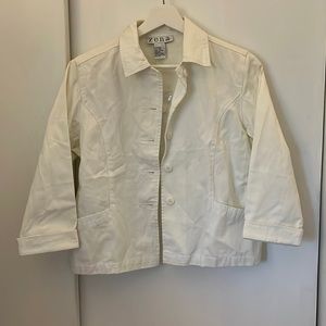 White Collared Button Up Long-sleeve Shirt